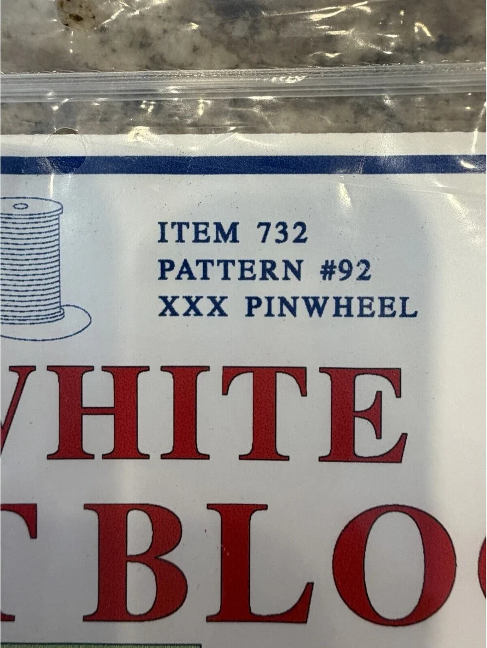 Vtg Jack Dempsey White Quilt Blocks 18” XXX Pinwheel #92 New